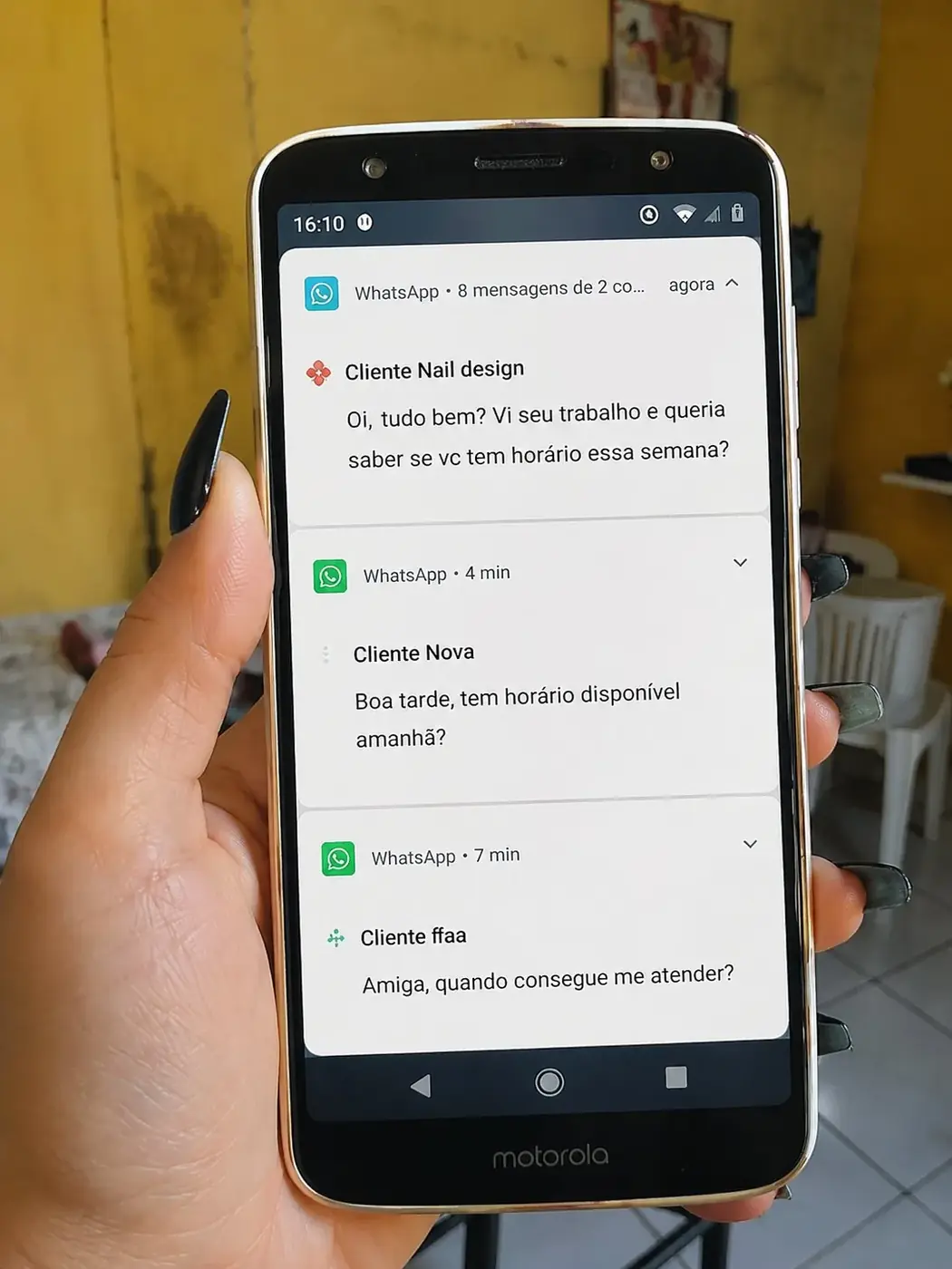 Notificação de cliente nova chamando no WhatsApp